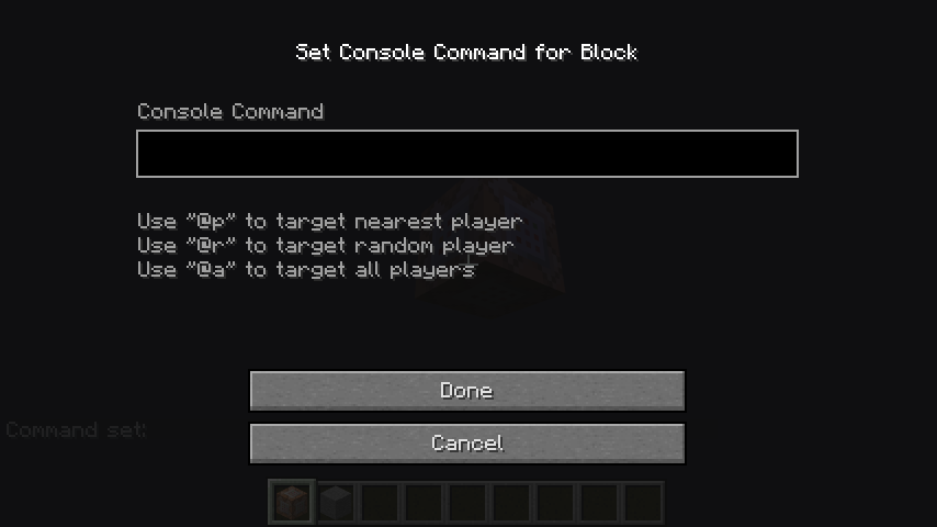 How to use a command block